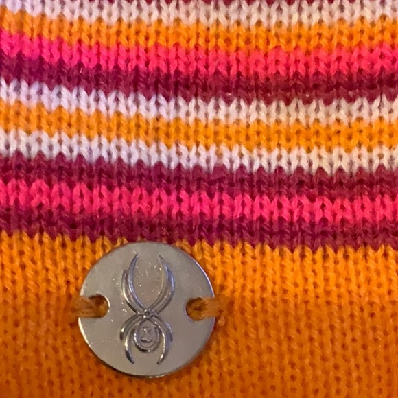 Spyder Girls Stripe Hat (Orange/Raspberry) stripe - Picture 3 of 8